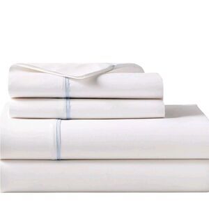 NWT Ralph Lauren Queen Flat Sheet Organic Cotton Palmer Polo Sky Blue